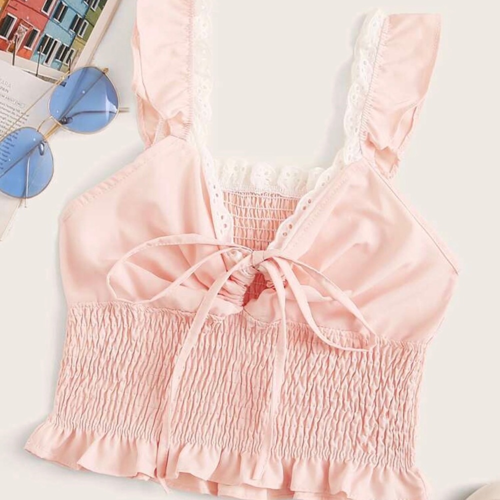 Pink crop cami top